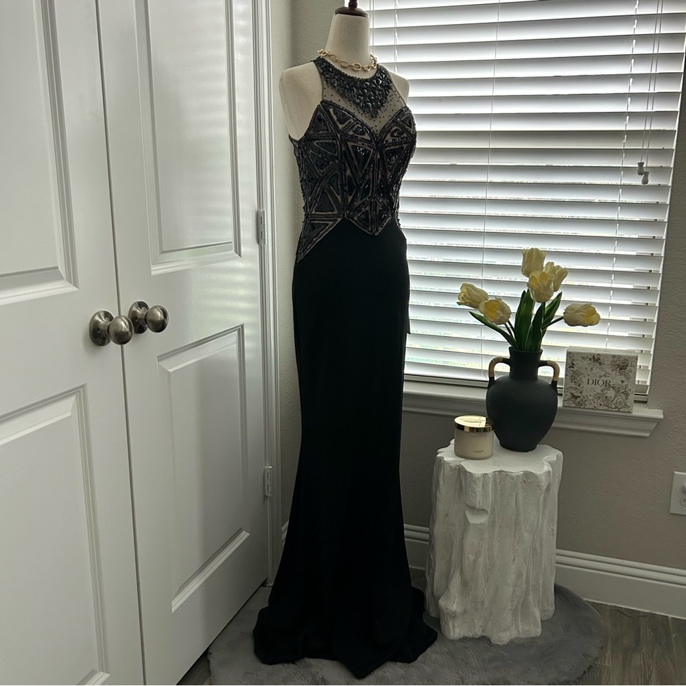 Bicici & Coty Black Formal Gown with Train